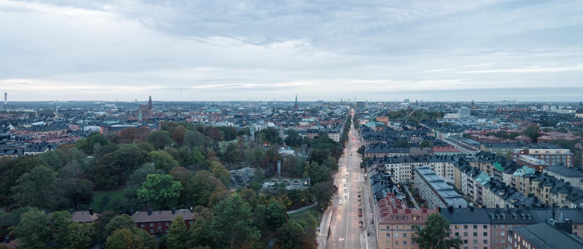 Brand aerial sthlm city horizon